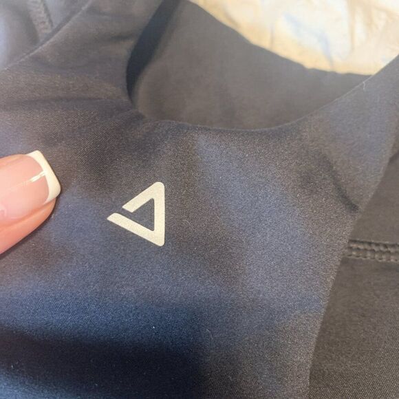 Athlux Solid Black Built In Bra Athletic Crop Tank Top Small - Picture 3 of 4